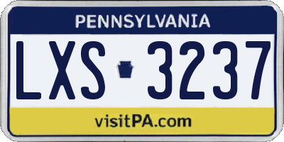 PA license plate LXS3237