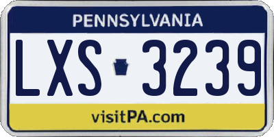 PA license plate LXS3239