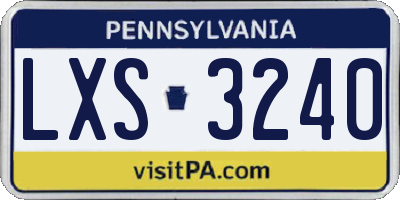 PA license plate LXS3240