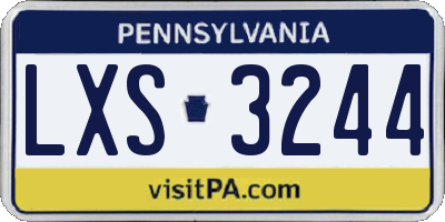 PA license plate LXS3244
