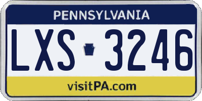 PA license plate LXS3246