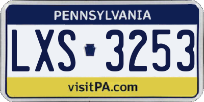 PA license plate LXS3253
