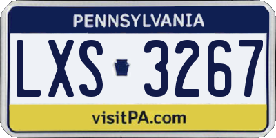 PA license plate LXS3267