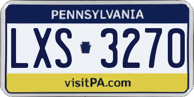 PA license plate LXS3270