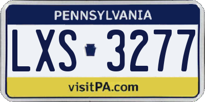 PA license plate LXS3277