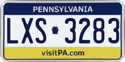 PA license plate LXS3283