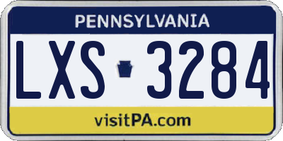 PA license plate LXS3284