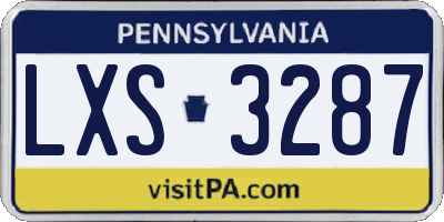 PA license plate LXS3287