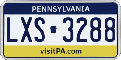 PA license plate LXS3288