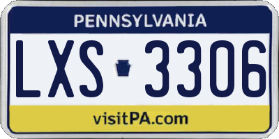 PA license plate LXS3306