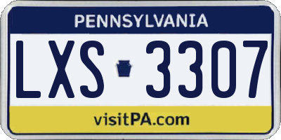 PA license plate LXS3307