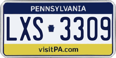 PA license plate LXS3309