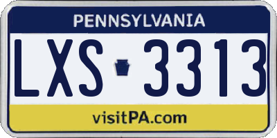 PA license plate LXS3313