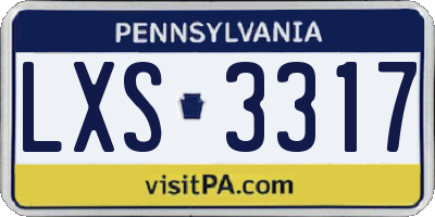 PA license plate LXS3317