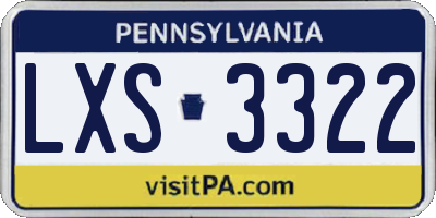 PA license plate LXS3322