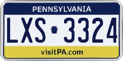 PA license plate LXS3324