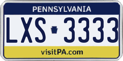 PA license plate LXS3333