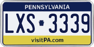 PA license plate LXS3339