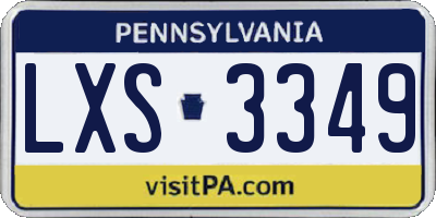 PA license plate LXS3349