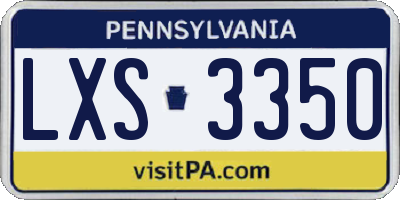 PA license plate LXS3350
