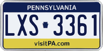 PA license plate LXS3361