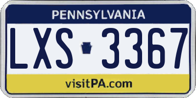 PA license plate LXS3367