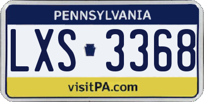 PA license plate LXS3368
