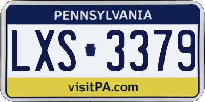 PA license plate LXS3379