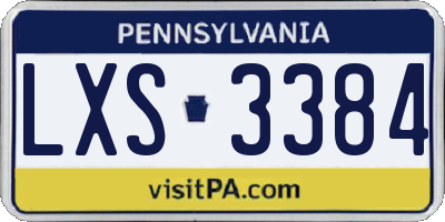PA license plate LXS3384