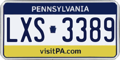 PA license plate LXS3389