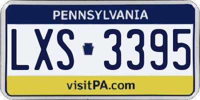 PA license plate LXS3395