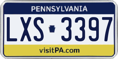 PA license plate LXS3397