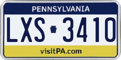 PA license plate LXS3410