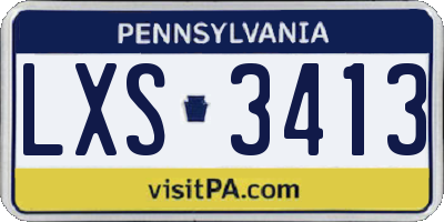 PA license plate LXS3413