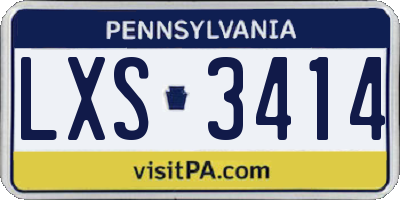 PA license plate LXS3414