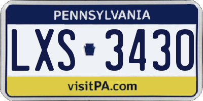 PA license plate LXS3430