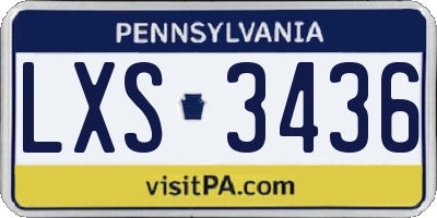 PA license plate LXS3436