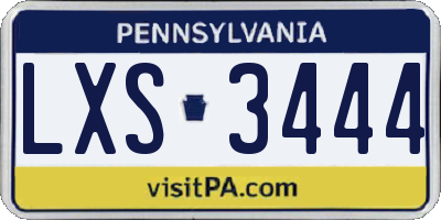 PA license plate LXS3444