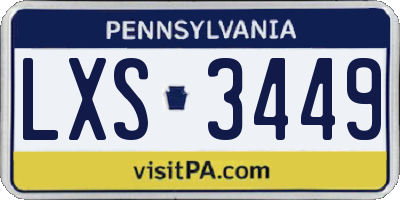 PA license plate LXS3449