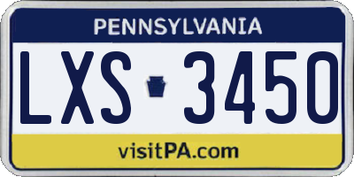 PA license plate LXS3450
