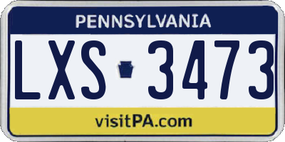 PA license plate LXS3473