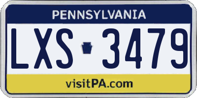 PA license plate LXS3479