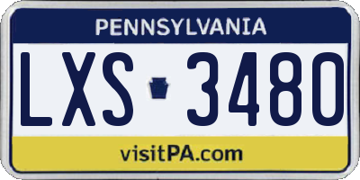 PA license plate LXS3480