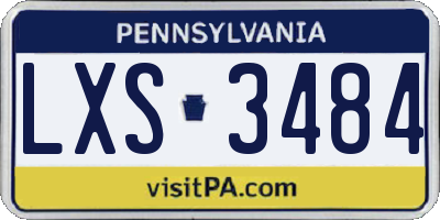 PA license plate LXS3484
