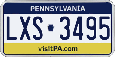 PA license plate LXS3495