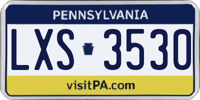 PA license plate LXS3530