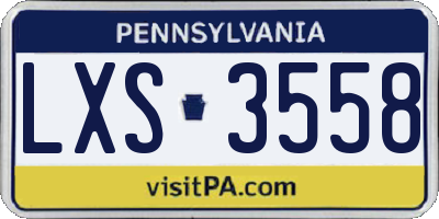 PA license plate LXS3558