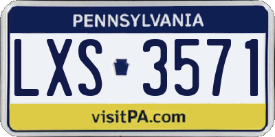 PA license plate LXS3571