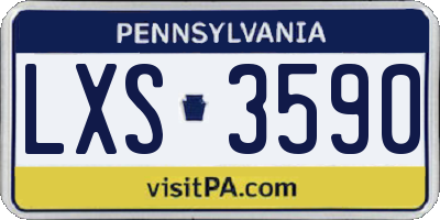 PA license plate LXS3590