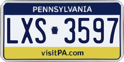 PA license plate LXS3597